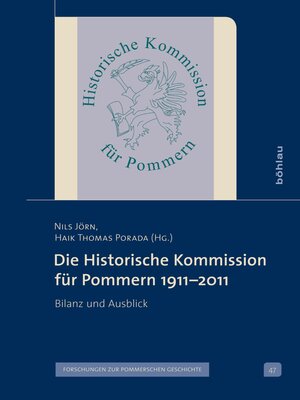 cover image of Die Historische Kommission für Pommern 1911–2011
